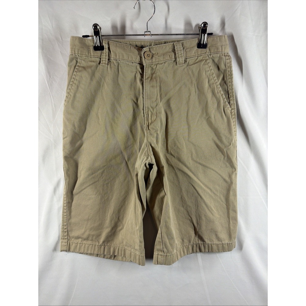 Nautica Khaki Tan Boys Size 16 Shorts Canvas 12" Inseam Casual Cotton Chino